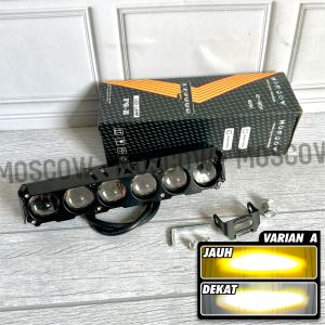 SQL 6 EYES LED MERK MOSCOW LAMPU TEMBAK LASER MERK MOSCOW SQL 6 MATA POWER 18W PER LAMPU ARUS DC 12-80V BAHAN BODY BESI DAN SUDAH WATERPROOF PEMAKAIAN BISA UNTUK MOTOR / MOBIL /TRUCK/ FUSO/ CONTAINER DLL (WAJIB DC) ADA 2 PILIHAN WHITE/YELLOW PUTIH/PUTIH