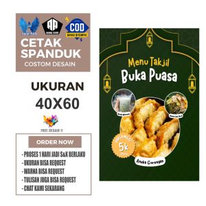 Cetak Spanduk Banner ANEKA GORENGAN MENU BUKA PUASA Costom Desain