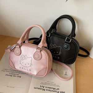 OXTRWZ Boston Kitty Handbags Cute Sparkling Rhinestone Cross Body Bag Vintage Casual KT Cat Tote Bag Outdoor