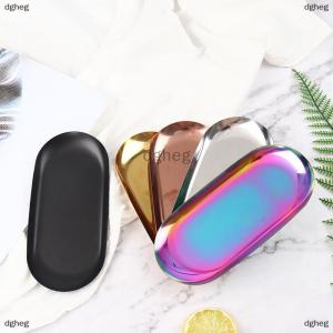 [COD] dgheg Nordic Style Dining Plate Stainless Steel Dessert Plate Nut Fruit Cake Tray