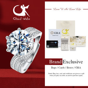 Chard Wake-Cincin Wanita Elegan Mewah Cincin Cewek Berlian 5 Karat Lapisan Emas Dapat Diatur Sertifikat GRA Set Ring COD