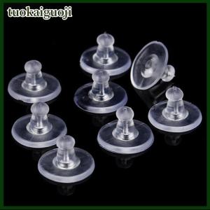 tuokaiguoji 50PCS Heavy Duty Rubber Earring Backs Sleeves Holders Stoppers Soft Nut Silicone