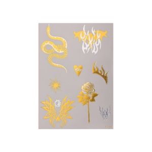 YUBAGUANB India Flower Totem Bronzing Henna Tattoo Stickers Mehndi Stickers Butterfly Snake Temporary Tattoo Creative Fake Tattoo Body Art Sticker Legs Arm Leg