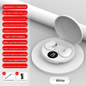 ToKerNew Sleep Invisible Stereo Headset IPX5 Waterproof Wireless Bluetooth 5.3 Earphone Earbuds with MicHidden Headphones