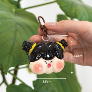 Big head painted girl keychain ins girl heart keychain