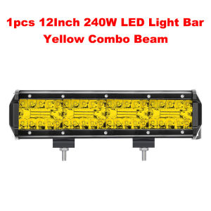 4-20 Inch LED Bar Off Road Yellow 120W LED Work Light For Truck Jeep SUV UAZ 4x4 Tractor Boat ATV 12V 24V LED Headlights
