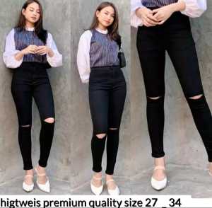 PROMO SPESIAL  Celana Panjang Jeans Wanita Full Sobek Model Terbaru Bahannnya Bagus dan Berkualitas