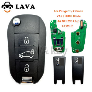 LAVA Flip Remote Key Fob 433MHz 4A Chip สำหรับ Peugeot Partners 508 308 ผู้เชี่ยวชาญสำหรับ Citroen Dispatch C3 C4 Cactus Berlingo HU83 / VA2