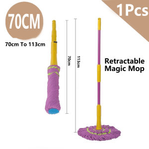 Magic Mop Pull And Squeeze Clean Tool Household Multi-function Twist Microfiber Mop Retractable Magic Mop Indoor Quick Dry Mop Spin Mop Lazy Mop Self-twist Rotating Mop Water Suction Absorbent Dust/Floor Cleaning Tools