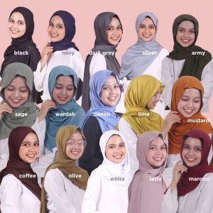 Jilbab instan Pashmina inner jersey preium Kerudung pasmina oval Hijab dewasa terbaru 2024