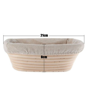 Oval Bread Fermentation Basket Baking Supplies Bread Fermentation Handmade Rattan Linen-lined Basket