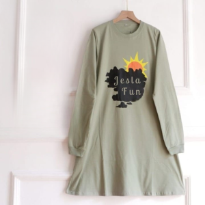 Tunik Wanita Lengan Panjang Aluna Tunic Bahan Kaos Katun Combed Baju Atasan Wanita Simple Terbaru 2024 Oversize Kekinian