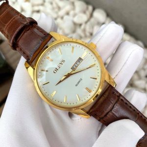 Đồng Hồ Nam Olevs Chính Hãng Chống Nước chống xước + Dây Đen Mặt Đen