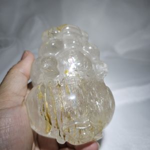 异象水晶水胆路，彩虹，黄胶花白水晶貔貅/Rainbow Crystal High Yellow Hematoid with Enhydro Pixiu