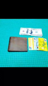 Ví da nam retro mới Crazy Horse ví da thật thời trang ngắn ví da bò lớp trên hộp đựng thẻ đơn giản