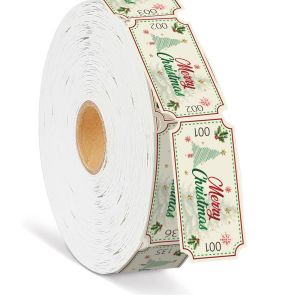 WININ 500PCS 5cm2.5cm Merry Christmas Raffle Tickets Colorful Printed Vivid Event Tickets Creative Versatile Tearable Tickets For Events