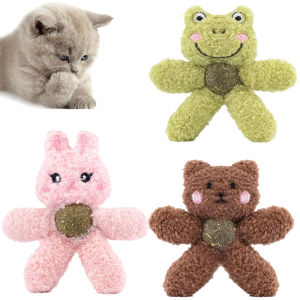 Durable Plush Catnip Cat Kicker Toy with Catnip Ball Toy Interactive Cat Toys for Kitten Chewing and Teeth Cleaning