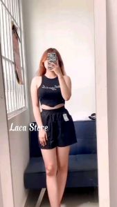 [Nhập RS0722 giảm 30k cho đơn 99k]Áo Croptop Ba Lỗ Vạt Bầu Chất Gân Mịn Laca Store áo crt sát nách thêu D19-2 chữ tôn dáng