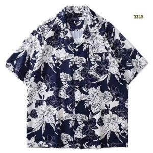 New style Cuban collar Loose Hawaii Beach Floral Shirts Fashion Casual Short sleeve Tops