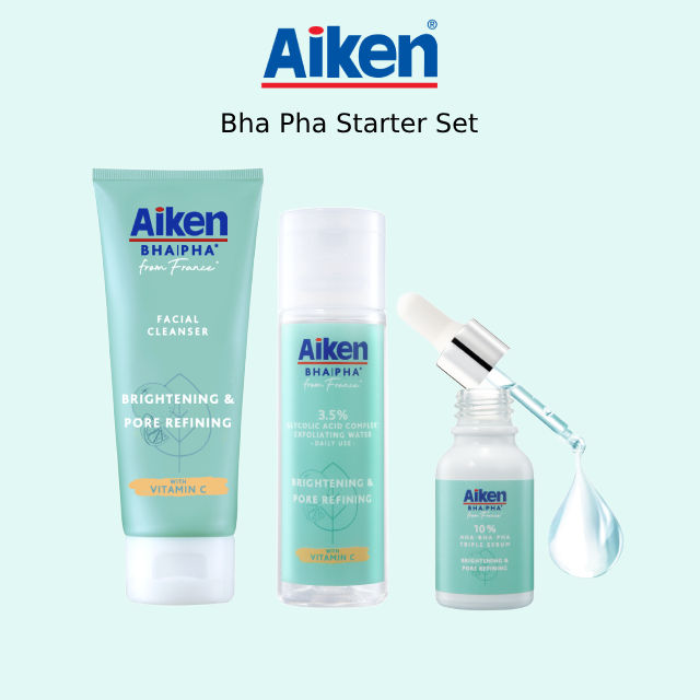 Aiken BHA PHA Starter Set | Reduces Whiteheads & Blackheads | Smoother ...