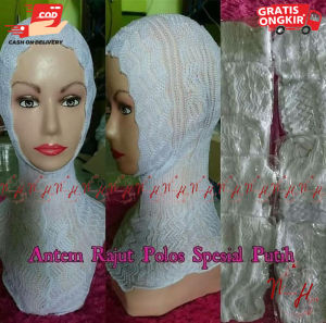 Ciput ninja rajut zigzag/ Dalaman hijab antem polos harga murah