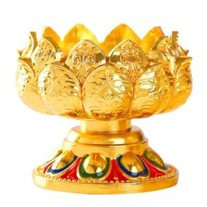 Coppers Butter Lamp Holder Iron Candlestick Seats Buddhist Lotuss Metal Candlestick for Buddhas Lamp Gold Holder