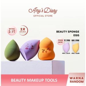 AMYS DIARY 1PCS Beauty Blender Sponge Egg Makeup Kemasan Tabung Mika
