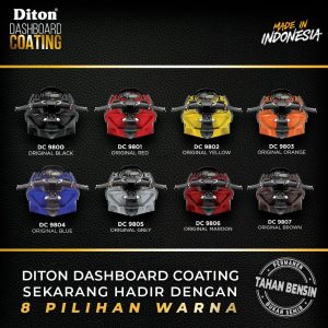 Diton Dashboard Coating 9801 Original Red Dashboard Kusam Kembali Baru Matt Red 400ml