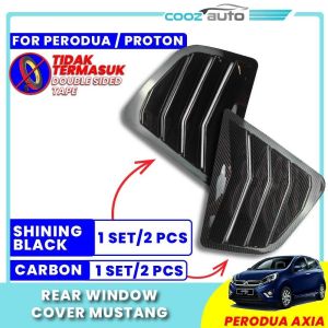 Proton Perodua Rear Window Cover Mustang Rear Side Louver Window Cover Shining Black Shining Carbon Myvi Alza Saga Iriz