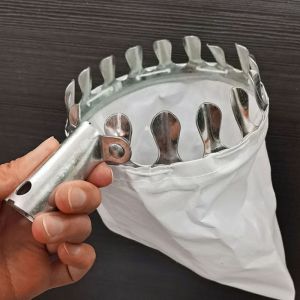 Vợt hái trái cây trên cao đa năng kèm túi vải dụng cụ hái hoa quả kim loại siêu bền đẹp-HAUSE