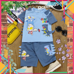 [Cao Cấp Cực Đẹp] Đồ Bộ Bé Trai Size 10kg-26kg Thun Cotton Co Giãn 4 Chiều Mềm Mịn Siêu Mát Hình Khủng Long.1681