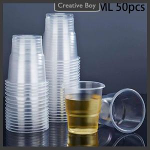 [Creative] 50PCS Disposable Clear Plastic Cup Outdoor Picnic Birthday Kitchen Party Tableware Party Plastic Cups For Cold Drinks
