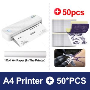 Mini Portable Thermal A4 Photo Printer 203PDI From Mobile Phone Wireless Bluetooth Paper Ink-less Tattoo Tranfer Maker Paper