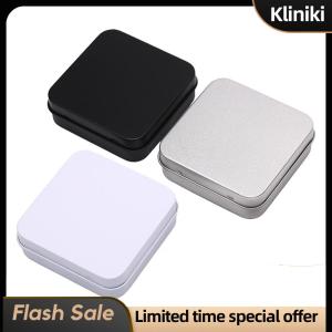 [Kliniki] YKS Mini Metal Tins Container Square Hinged Flip Storage Tin Box Jewelry Case