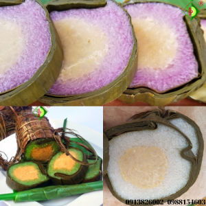 Bánh Tét Nhân Đậu Chay (Giao màu ngẫu nhiên) [Bánh tét Trà Cuôn Hai Lý tại Trà Vinh]