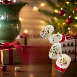 [COD] Yaokeqi Cute Christmas Style Ball Colored Lights Christmas Tree Nail Art Print Stickers Manicure Decals Stickers Nail Decor Gift