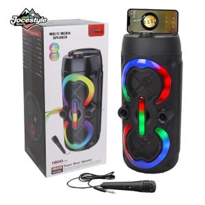 Wireless BT Speakers with Mic & Radio Portable Subwoofer Music Player 1200mAh Party Stereo Speaker for Home Gathering Party