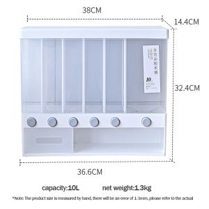 🔥sg Multifunctional grid rice bucket household 10KG grain storage box pest-proof and moisture-proof sealed grain storage