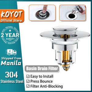 KOYOT 304 Stainless Steel Universal Bathtub Basin Drain Filter Pop-Up Bounce Core Bath Stopper
