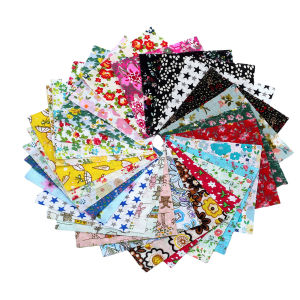 Cotton Floral Style Handmade Fabric 60 Pieces Patchwork Hair Accessories Clothing Fabric 10*10cm