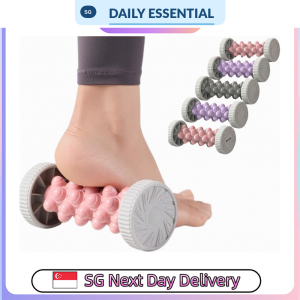 【DAILY ESSENTIAL】 Manual Foot Massage Roller 17.5cm Grey Pink Purple