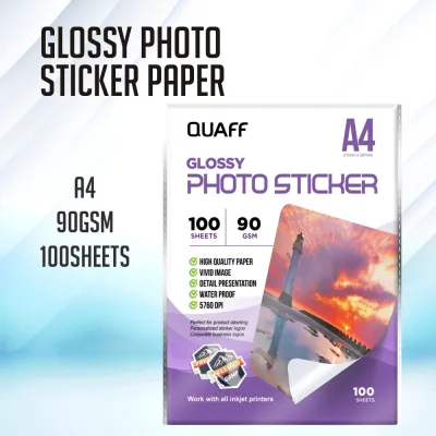 Risefully QUAFF Photo Paper Sticker A4 Size Label Sticker Inkjet Photo Sticker Paper