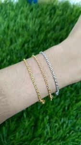 GELANG PERAK SILVER 925 LAPIS EMAS/GELANG TANGAN RANTAI NORI UKIR+1BEL/ASLI SILVER/FASHION WANITA TERBARU/GELANG TANGAN