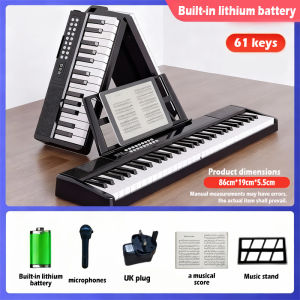 🔥Ready Stock🔥 61 Keys Rechargeable Smart Piano Electronic Keyboard Foldable Portable Electronic Piano Keyboard Package