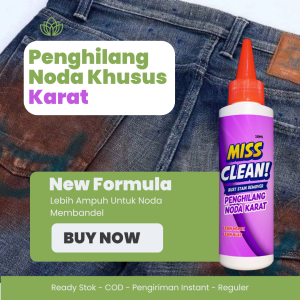 Miss Clean Penghilang Noda Karat Membandel Pada Pakaian Putih dan Berwarna