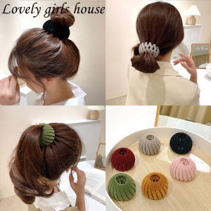 【♡Lovely girls house♡】เครื่องประดับผมทรงรังนกทำจากกำมะหยี่หางม้าสูงสำหรับผู้หญิงอารมณ์แบบเกาหลีที่รัดผมรังนก