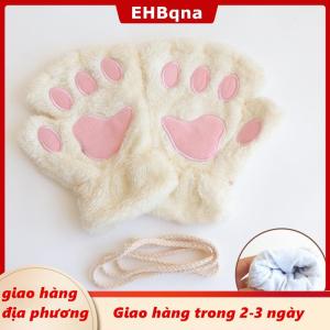 [COD] EHBqna 3PF Ship within 24 hours Đáng yêu sang trọng mèo claw Paw găng tay sang trọng găng tay sang trọng ấm mềm sang trọng ngắn ngón tay Fluffy gấu găng tay trang phục nửa ngón tay găng tay