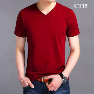 ( FREESHIP * ) Áo thun trơn nam tay ngắn cổ tim vải cotton thun lạnh mềm mịn Nhiều màu đủ size