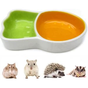 JNFGTV Gerbil Ferret Multifunction Spice Plates Ceramic Carrot Shaped Water Drinker Hamster Bowl Food Dish Sauce Dish