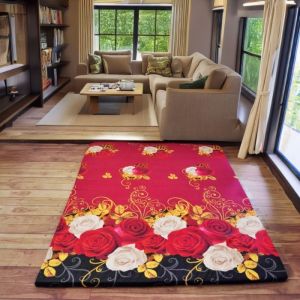Kasur Lantai Motif Bunga Ada Resleting 200x150cm Kasur Karpet Isi Busa LP